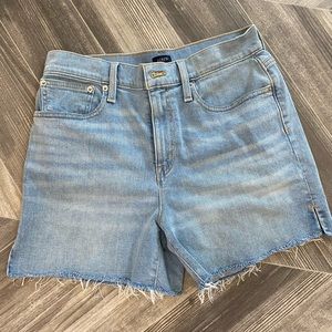 J CREW High-rise mid length denim shirt in harbor wash. Tried on but never worn!